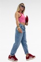 canotta crop costina bicolore